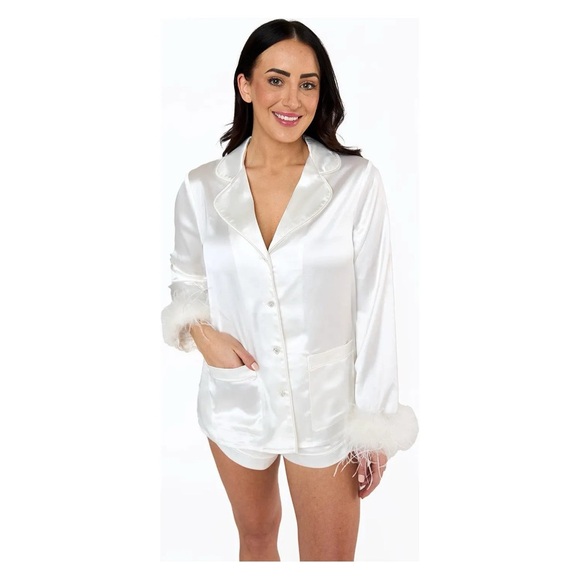 NWT Buddy Love Prescott Feather Trim PJs - Picture 4 of 4